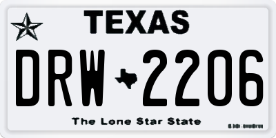 TX license plate DRW2206