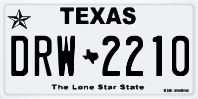 TX license plate DRW2210