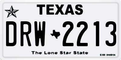 TX license plate DRW2213