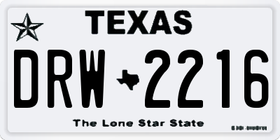 TX license plate DRW2216