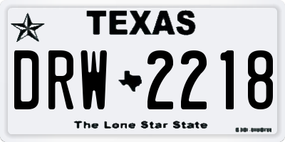 TX license plate DRW2218