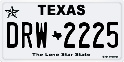 TX license plate DRW2225