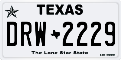 TX license plate DRW2229