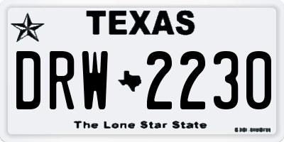 TX license plate DRW2230