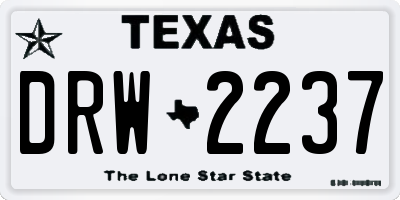 TX license plate DRW2237