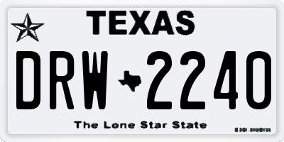 TX license plate DRW2240