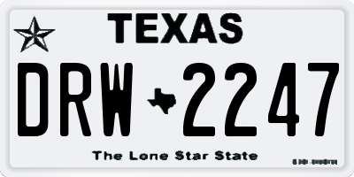 TX license plate DRW2247