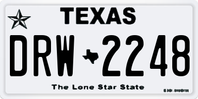 TX license plate DRW2248