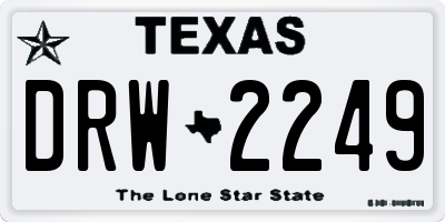 TX license plate DRW2249