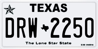 TX license plate DRW2250
