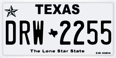 TX license plate DRW2255
