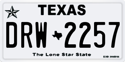 TX license plate DRW2257