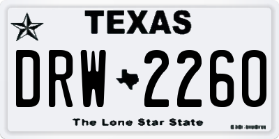 TX license plate DRW2260