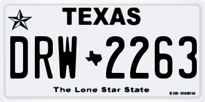 TX license plate DRW2263