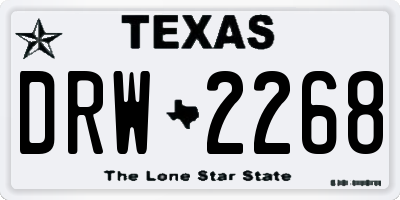 TX license plate DRW2268