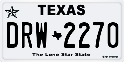 TX license plate DRW2270