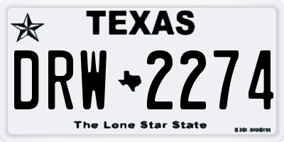 TX license plate DRW2274