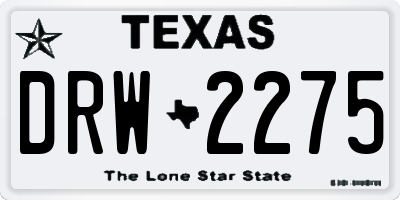 TX license plate DRW2275