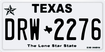 TX license plate DRW2276