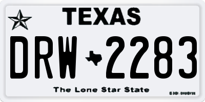 TX license plate DRW2283