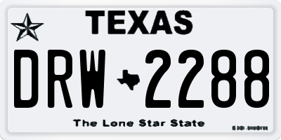 TX license plate DRW2288