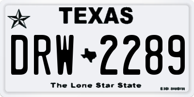 TX license plate DRW2289