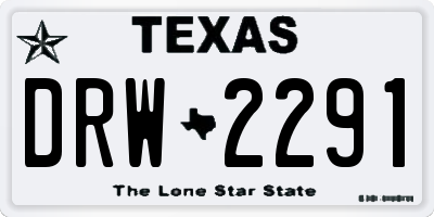 TX license plate DRW2291