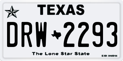 TX license plate DRW2293