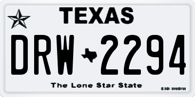 TX license plate DRW2294