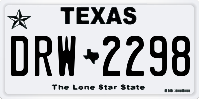 TX license plate DRW2298