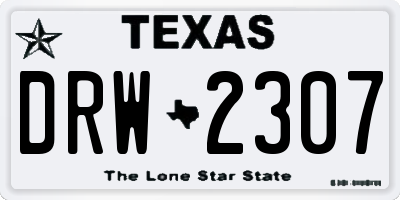 TX license plate DRW2307