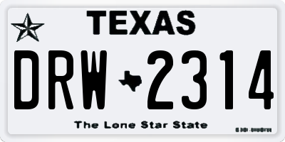 TX license plate DRW2314