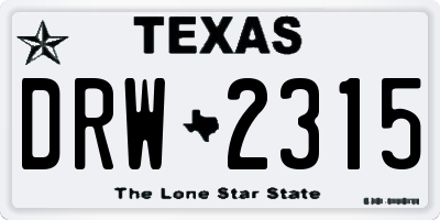 TX license plate DRW2315