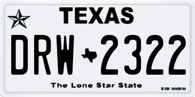 TX license plate DRW2322