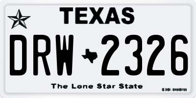TX license plate DRW2326