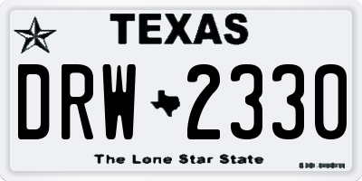 TX license plate DRW2330