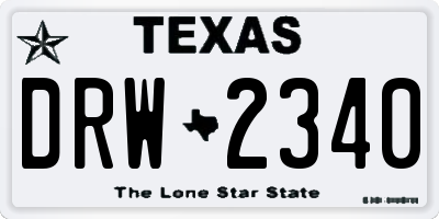TX license plate DRW2340