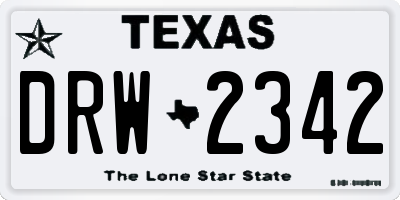 TX license plate DRW2342