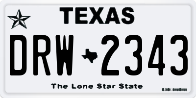 TX license plate DRW2343
