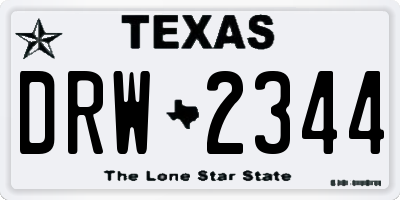 TX license plate DRW2344