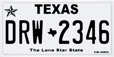 TX license plate DRW2346