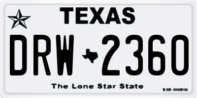 TX license plate DRW2360