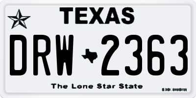 TX license plate DRW2363