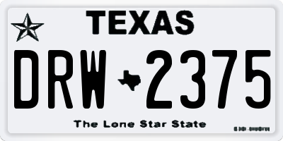 TX license plate DRW2375