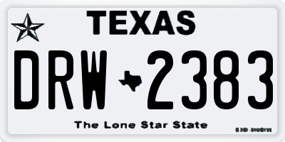 TX license plate DRW2383