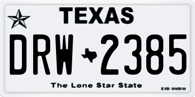 TX license plate DRW2385