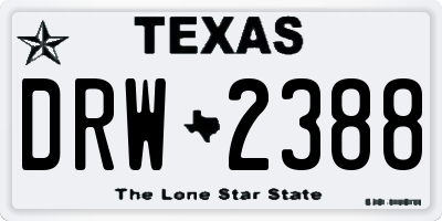 TX license plate DRW2388