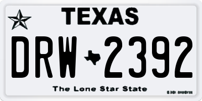 TX license plate DRW2392