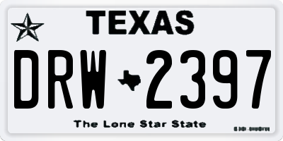 TX license plate DRW2397