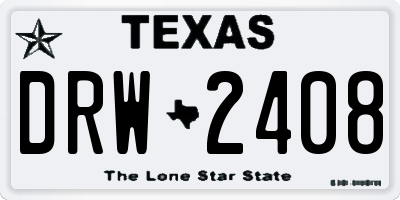 TX license plate DRW2408